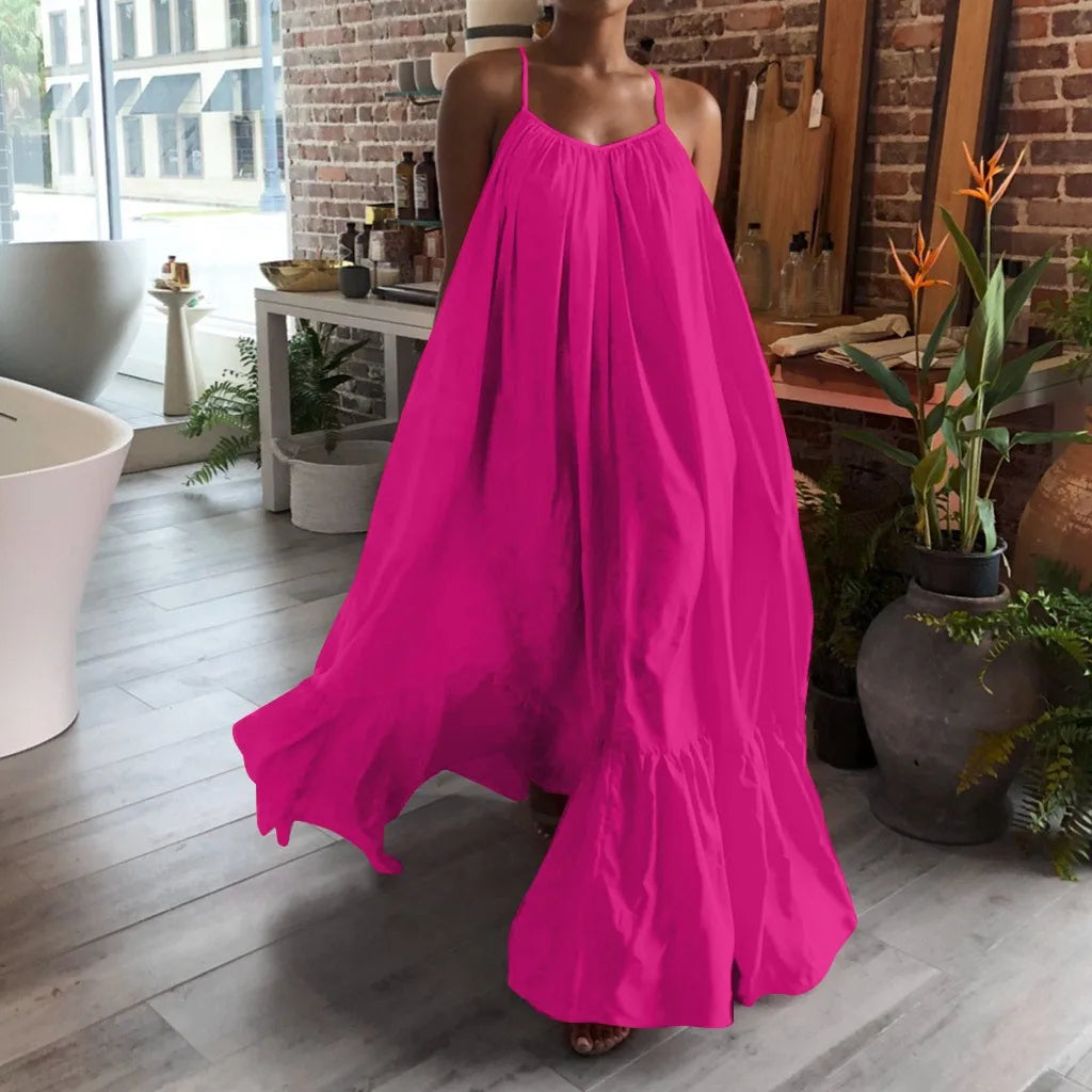 Spring Swing Maxi Dress with Pockets