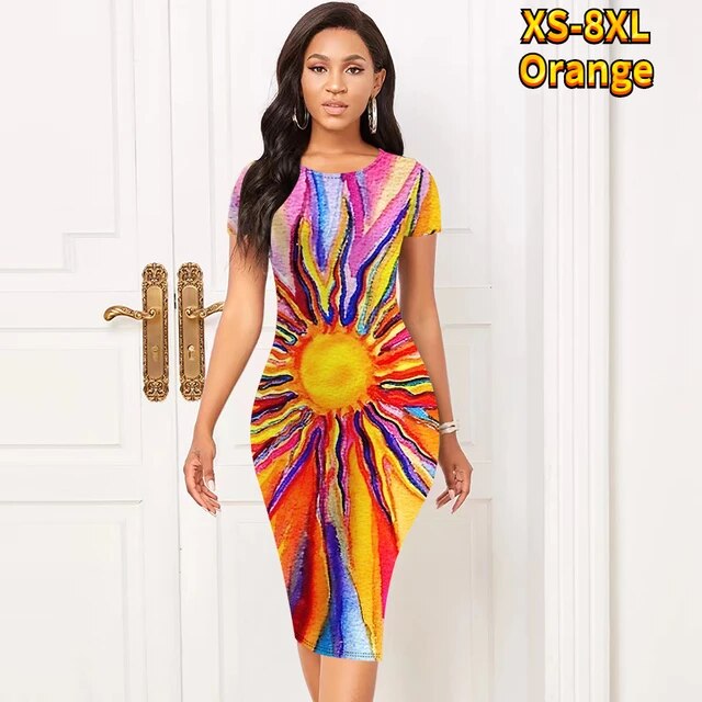 Summer Tight Round Neck Half Sleeve Dress