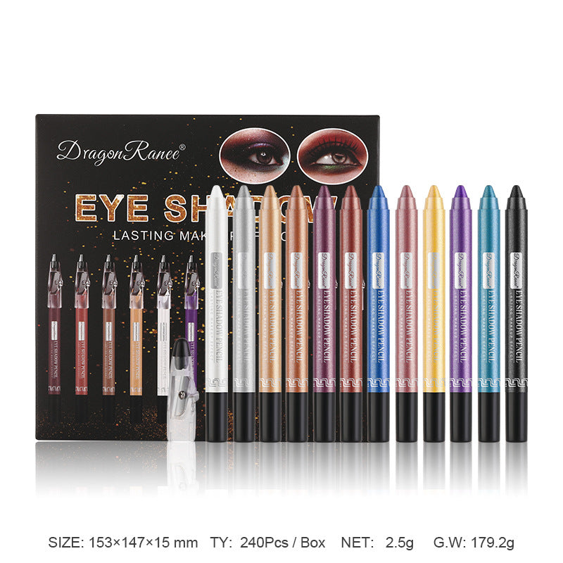12pcs/set Durable Sweatproof Eyeliner Pencil Eye Shadow Pencil