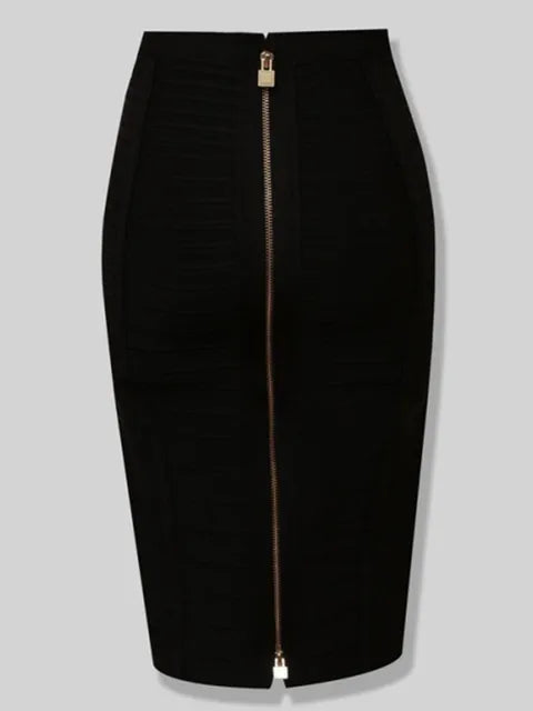 16 Colors XS- XXL Sexy Solid Zipper Elastic Bodycon Summer Pencil Skirt