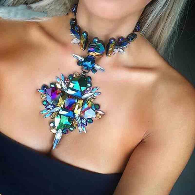 Geometric Fashion Crystal Choker Necklace