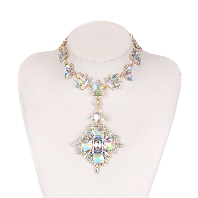 Geometric Fashion Crystal Choker Necklace