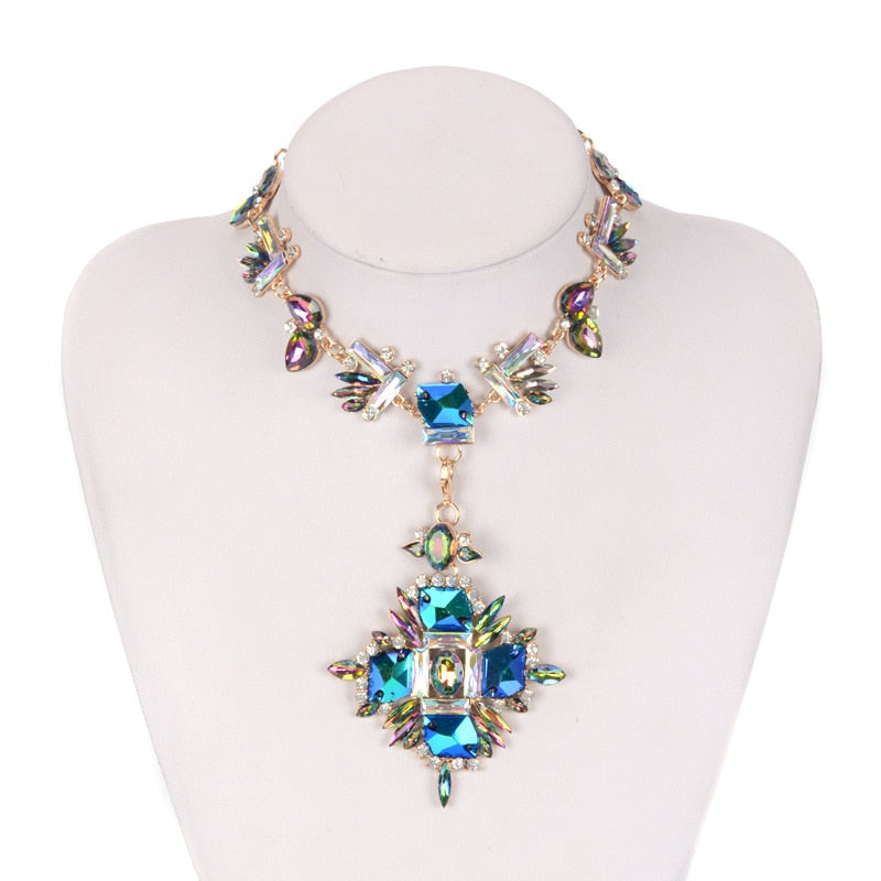 Geometric Fashion Crystal Choker Necklace