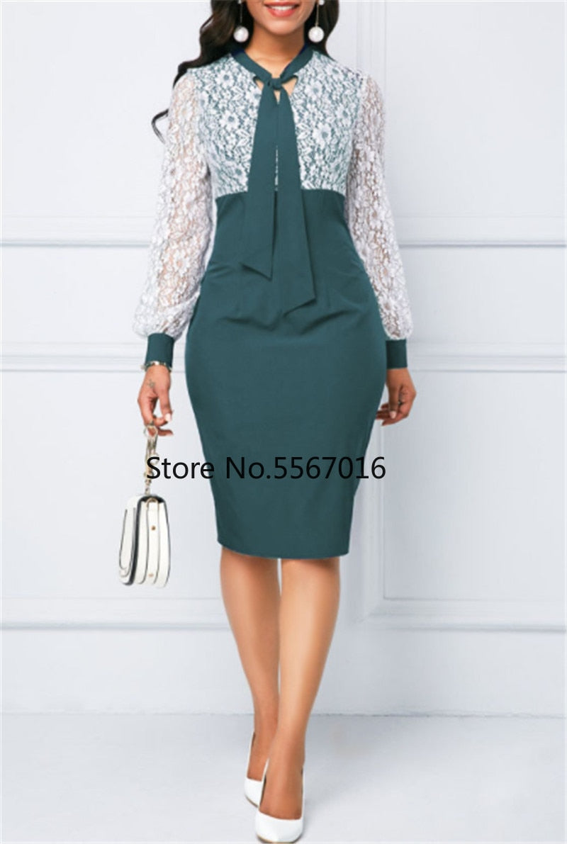 Casual Long Sleeve  Office Elegant Spring Summer Dress