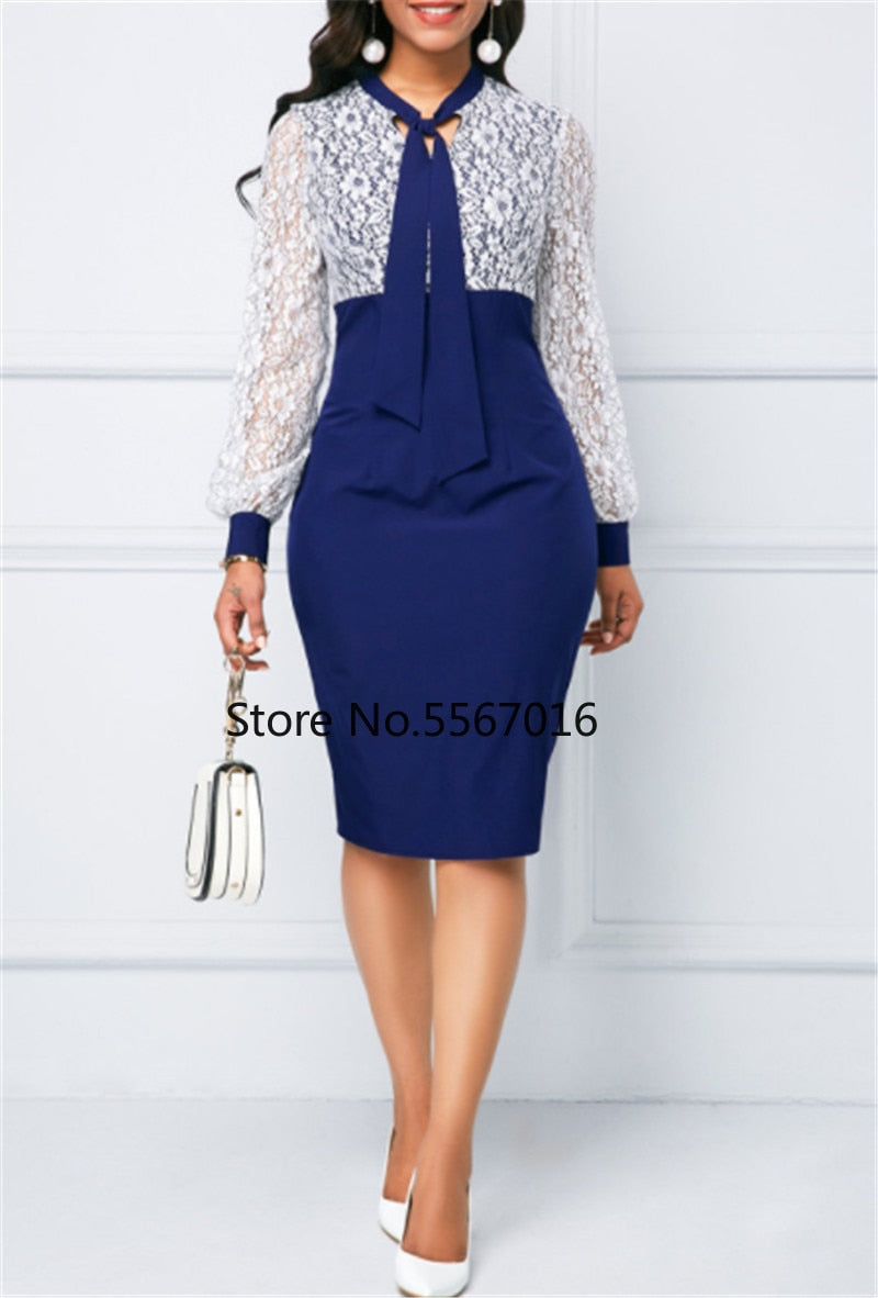 Casual Long Sleeve  Office Elegant Spring Summer Dress