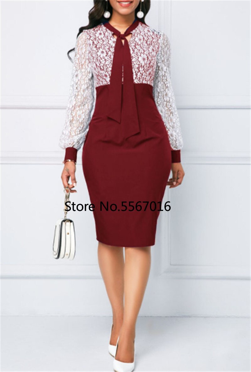 Casual Long Sleeve  Office Elegant Spring Summer Dress