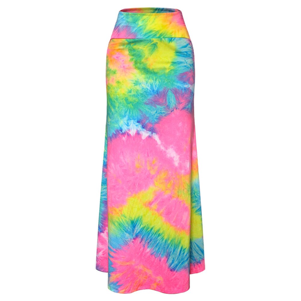 High Waisted Floral Colorful Print Maxi Super Soft Skirt