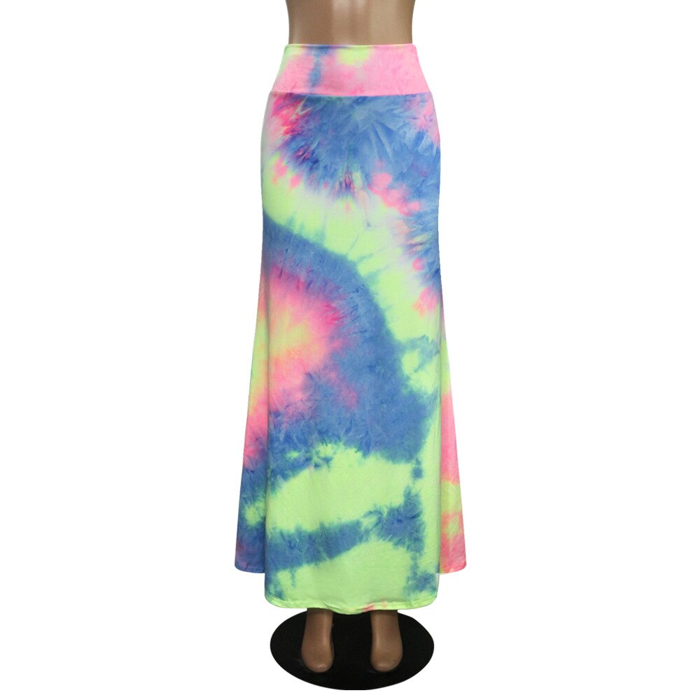 High Waisted Floral Colorful Print Maxi Super Soft Skirt