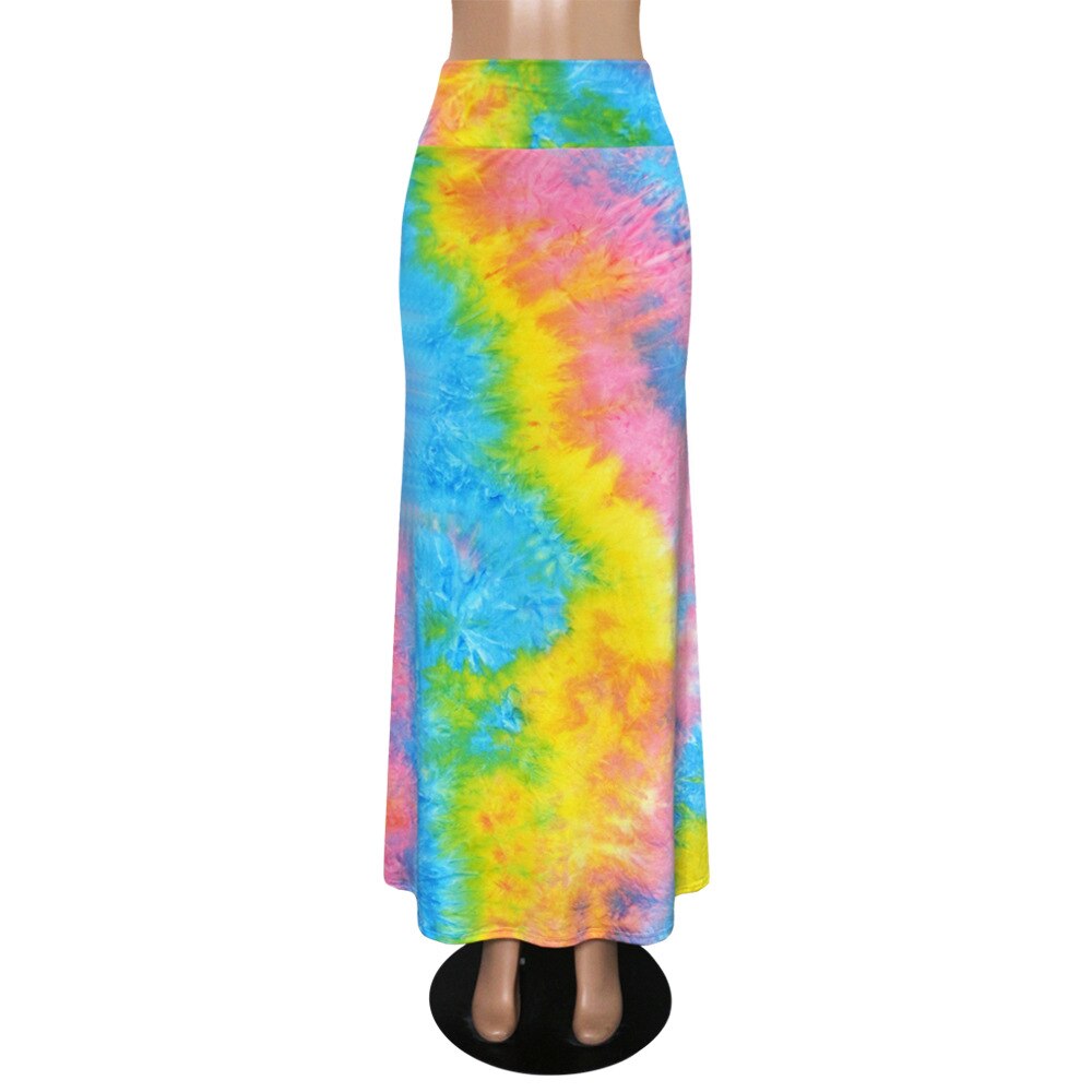 High Waisted Floral Colorful Print Maxi Super Soft Skirt