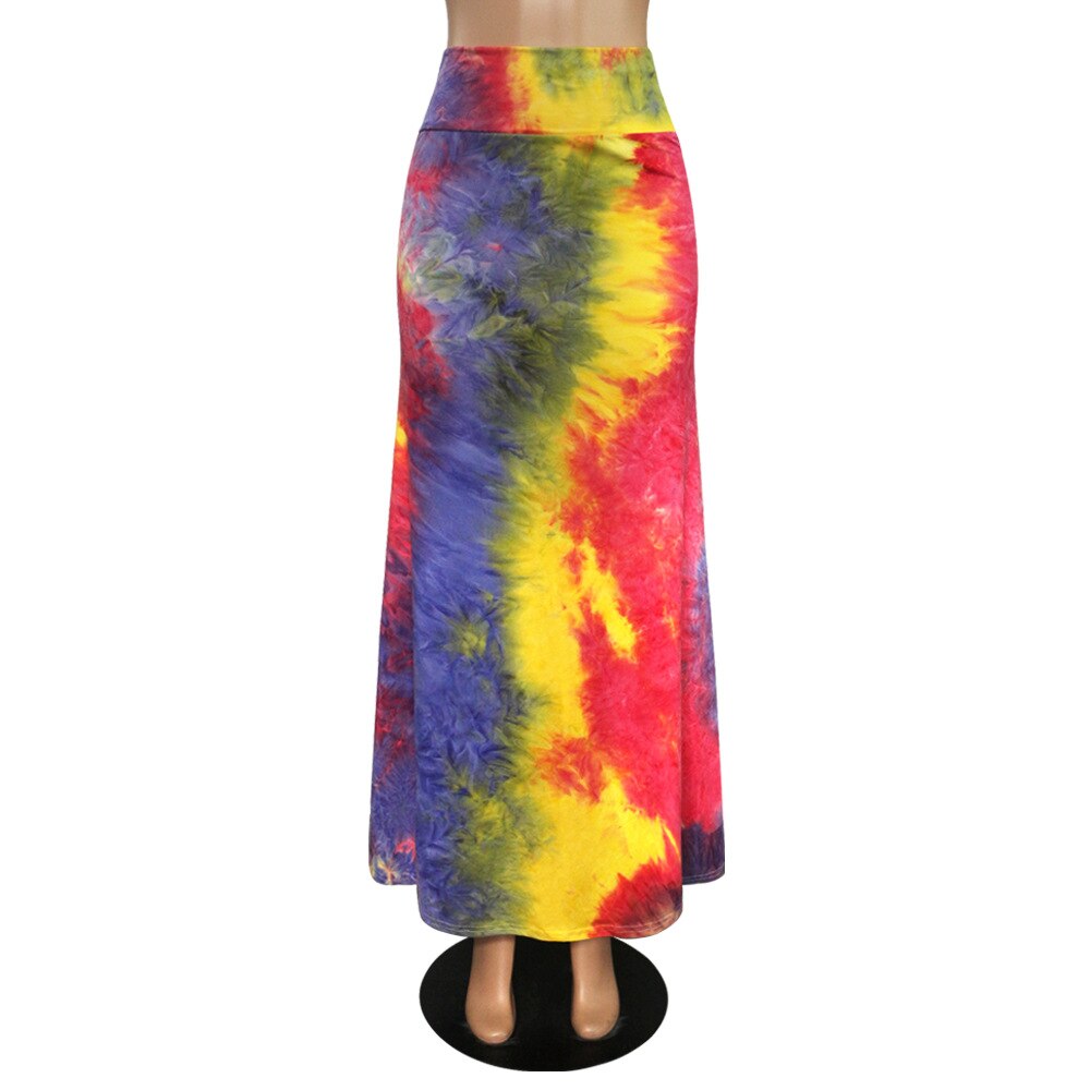 High Waisted Floral Colorful Print Maxi Super Soft Skirt