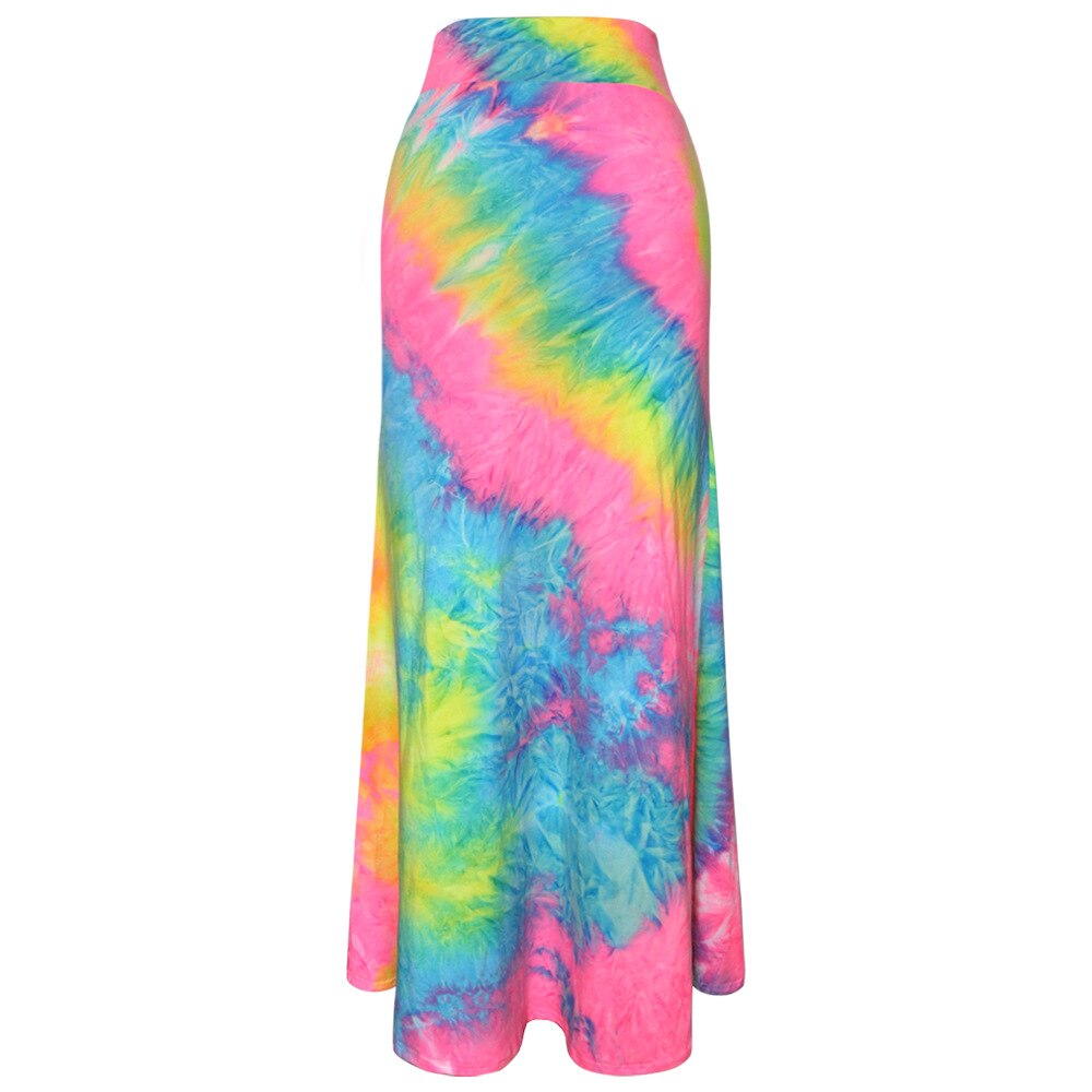 High Waisted Floral Colorful Print Maxi Super Soft Skirt