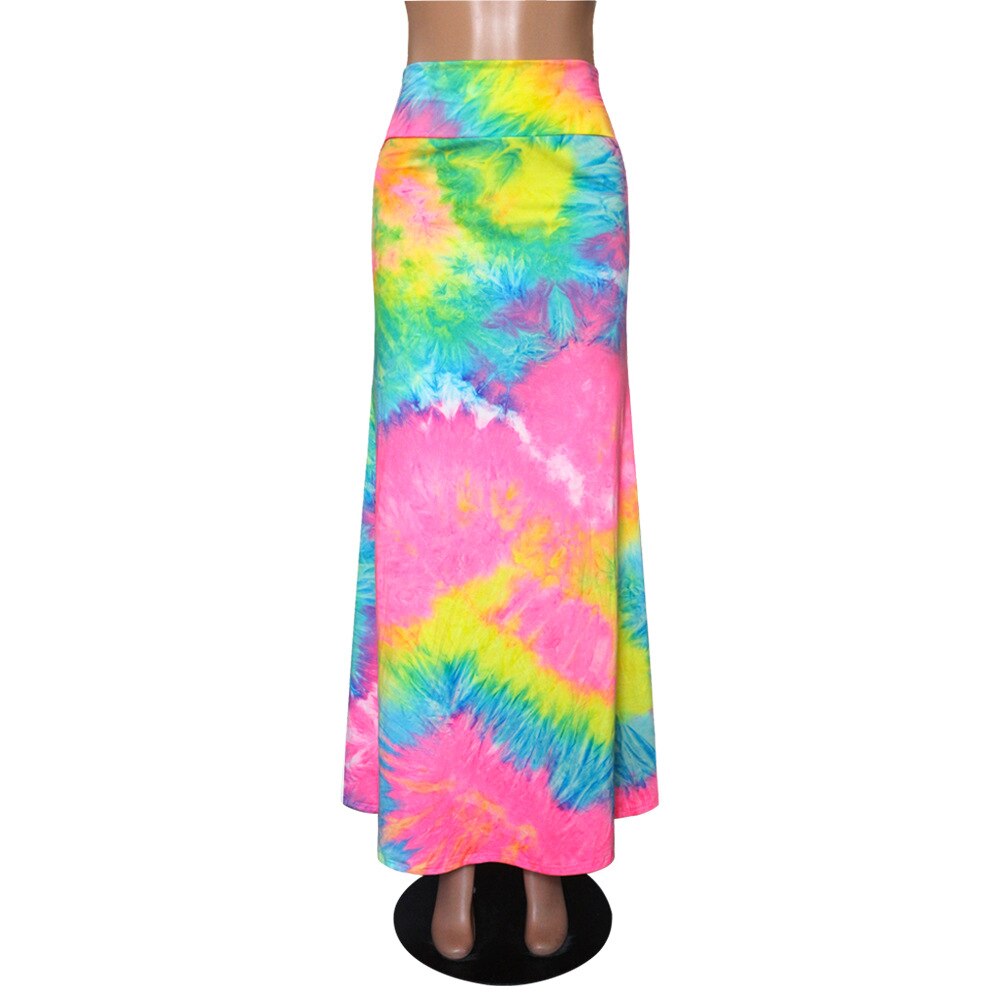 High Waisted Floral Colorful Print Maxi Super Soft Skirt