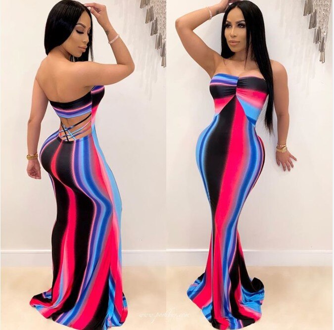 Strapless Backless Beach Loose Long Maxi Dress