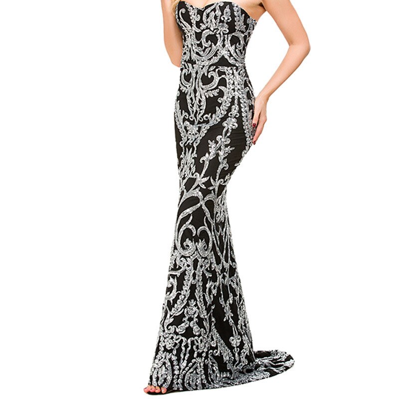 Sequin Floor Length dress with no sleeves