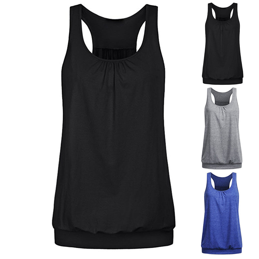 Loose O-Neck Tank Tops