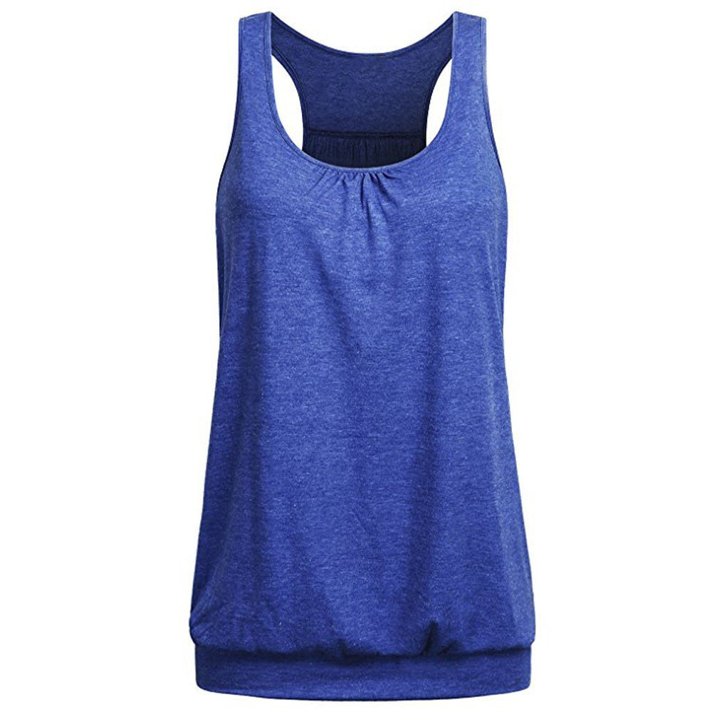 Loose O-Neck Tank Tops