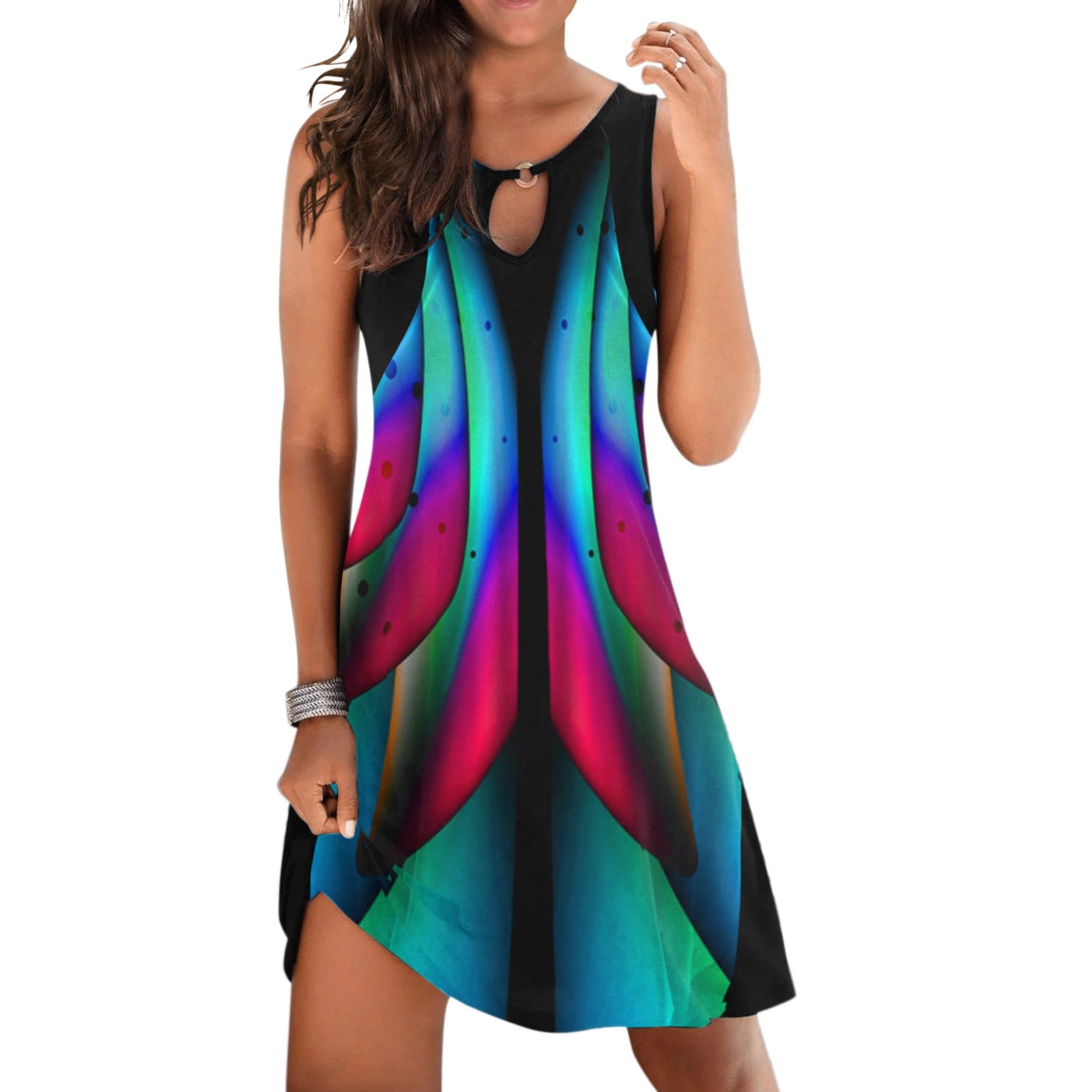 Summer Casual Floral Print Sleeveless Sundress