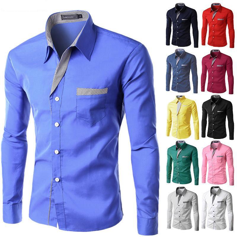 Long Sleeve Slim fit Design Formal Casual Brand Male Dress Shirt