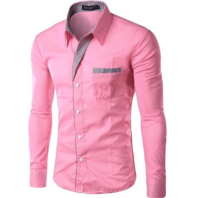 Long Sleeve Slim fit Design Formal Casual Brand Male Dress Shirt