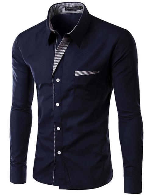 Long Sleeve Slim fit Design Formal Casual Brand Male Dress Shirt