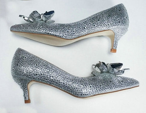 5cm 7cm 9cm Pointed toe Rhinestone High Heels Cinderella Shoes