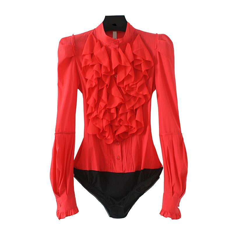 Long Sleeved Ruffles Body Suit