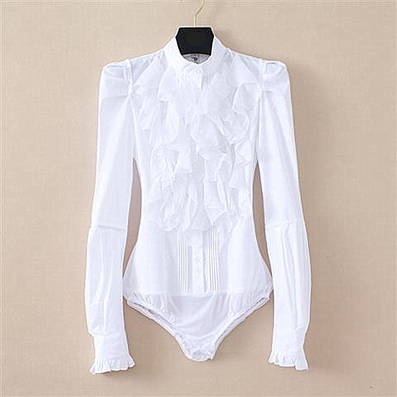 Long Sleeved Ruffles Body Suit