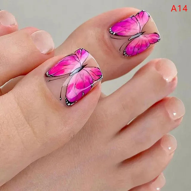 24Pcs/Box Fake Toenails With Glue