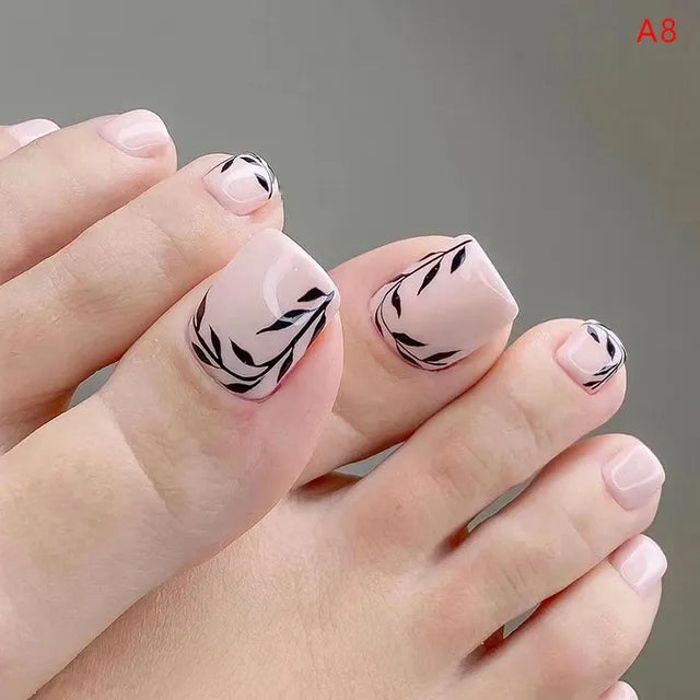 24Pcs/Box Fake Toenails With Glue