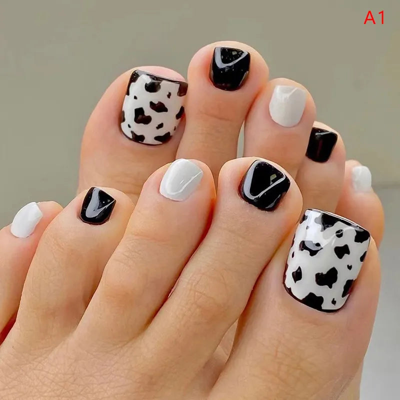 24Pcs/Box Fake Toenails With Glue