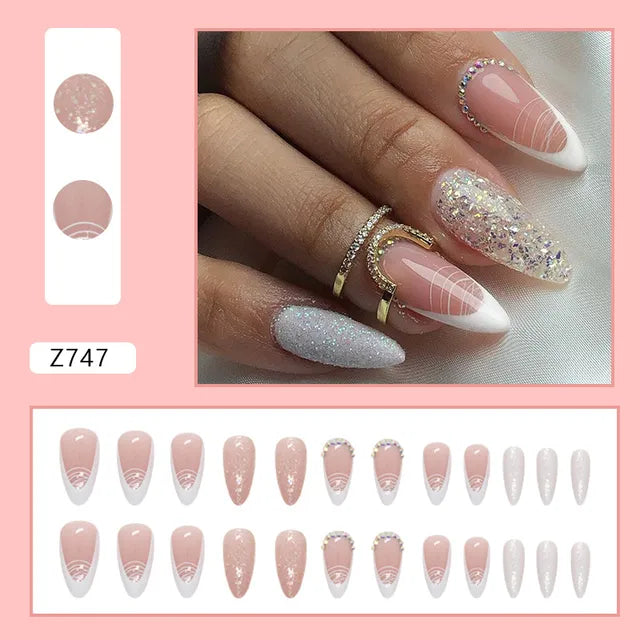 24pcs/Box Gradient Nail Art Patches False Nails