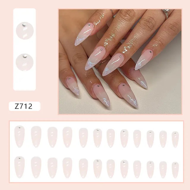 24pcs/Box Gradient Nail Art Patches False Nails