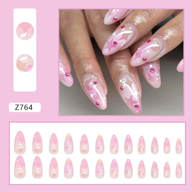 24pcs/Box Gradient Nail Art Patches False Nails