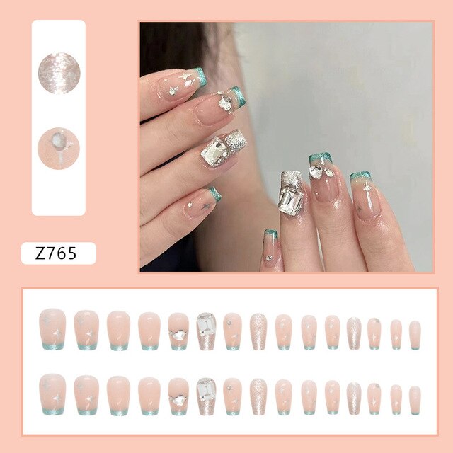 24pcs/Box Gradient Nail Art Patches False Nails