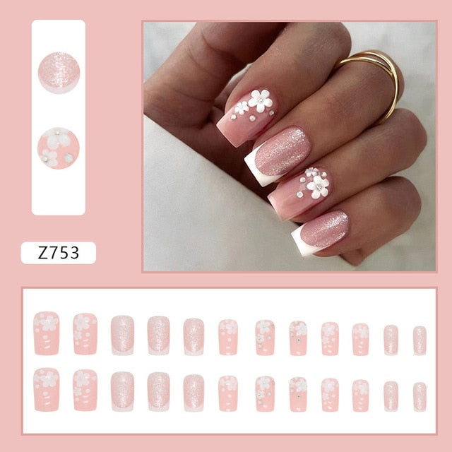 24pcs/Box Gradient Nail Art Patches False Nails