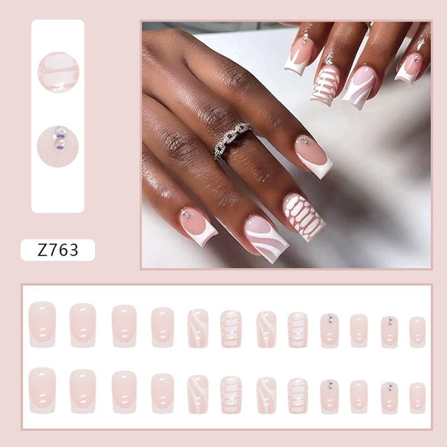 24pcs/Box Gradient Nail Art Patches False Nails