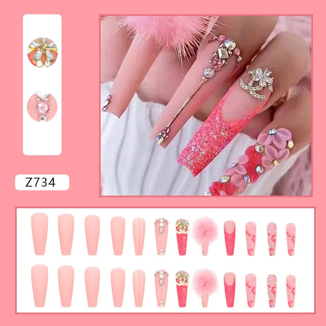 24pcs/Box Gradient Nail Art Patches False Nails