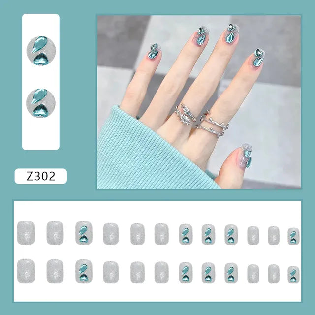 24pcs/Box Gradient Nail Art Patches False Nails