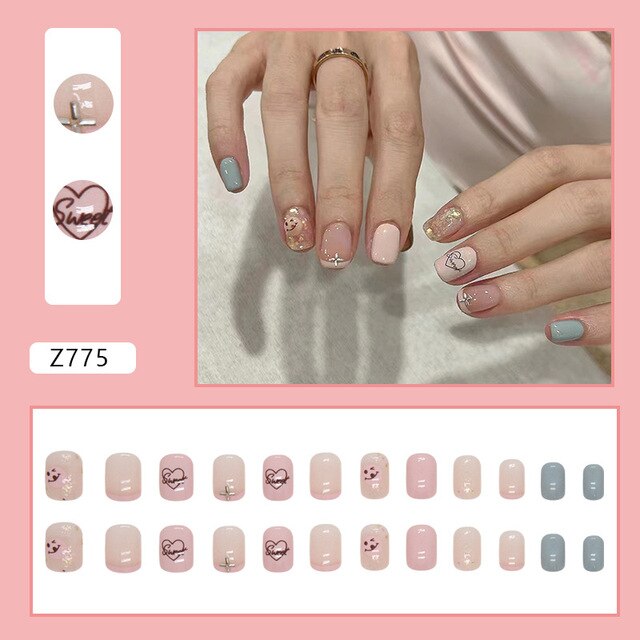 24pcs/Box Gradient Nail Art Patches False Nails