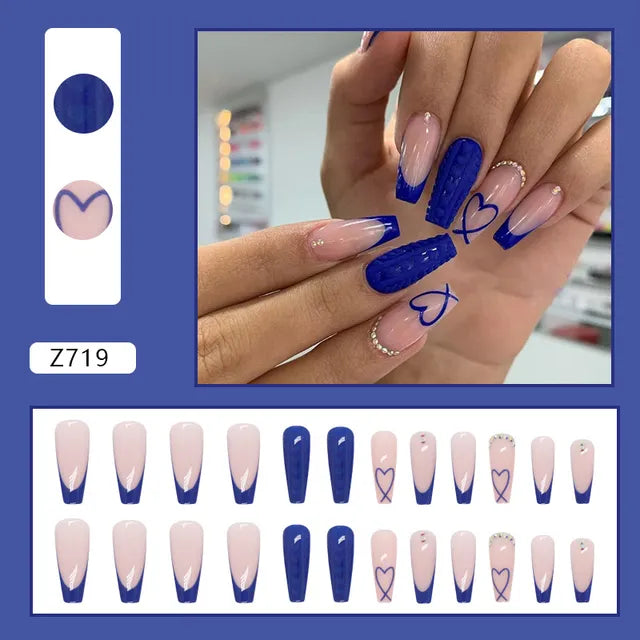 24pcs/Box Gradient Nail Art Patches False Nails