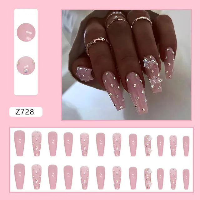 24pcs/Box Gradient Nail Art Patches False Nails