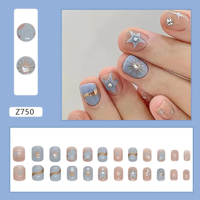 24pcs/Box Gradient Nail Art Patches False Nails