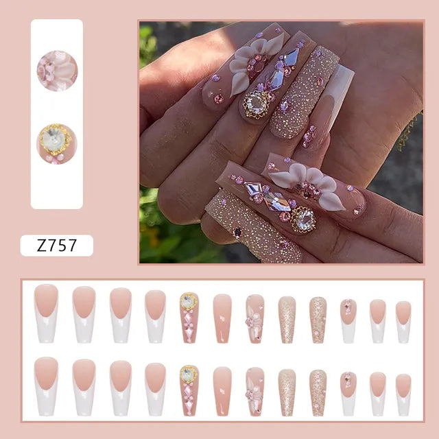 24pcs/Box Gradient Nail Art Patches False Nails