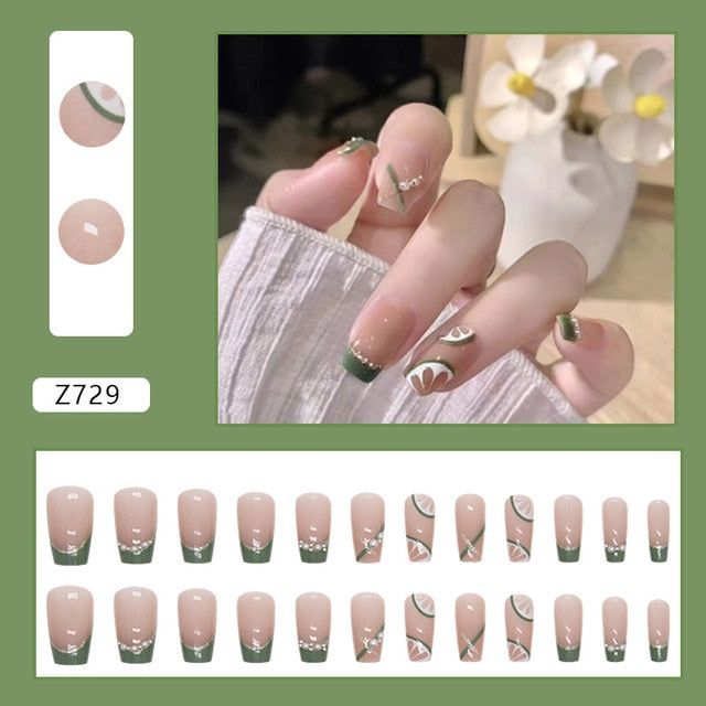 24pcs/Box Gradient Nail Art Patches False Nails