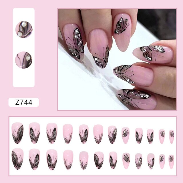 24pcs/Box Gradient Nail Art Patches False Nails