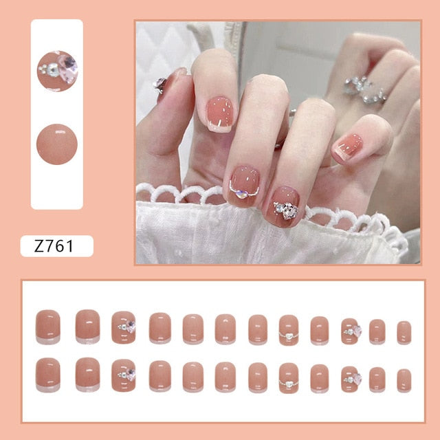 24pcs/Box Gradient Nail Art Patches False Nails