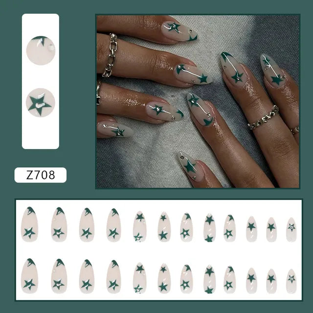 24pcs/Box Gradient Nail Art Patches False Nails