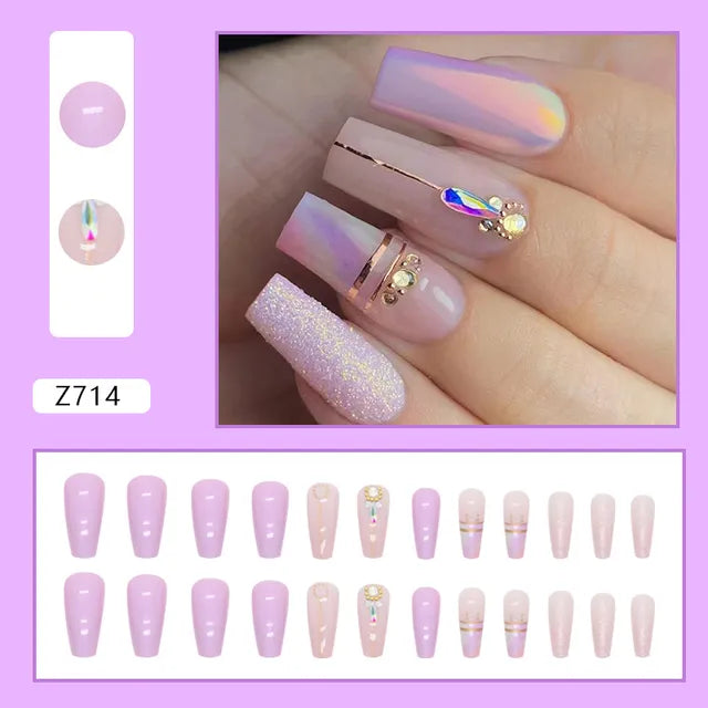 24pcs/Box Gradient Nail Art Patches False Nails