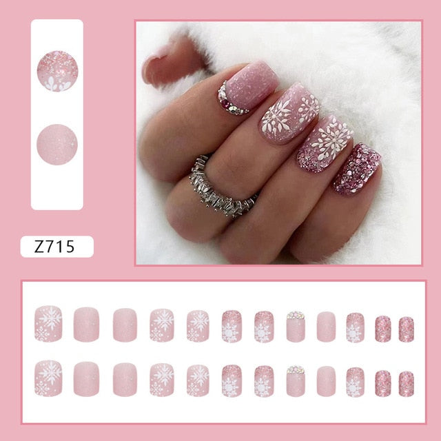 24pcs/Box Gradient Nail Art Patches False Nails