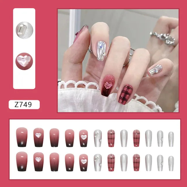 24pcs/Box Gradient Nail Art Patches False Nails